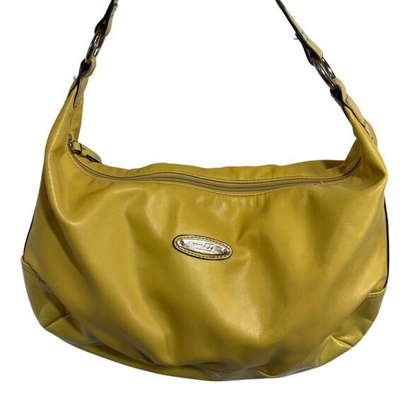 Nine & Co Yellow Handbag Shoulder‎ Bag Purse Faux Leather Retro Y2K Babydoll - Picture 1 of 12